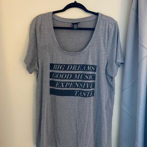 Gray Graphic Tee ! Has been WORN !